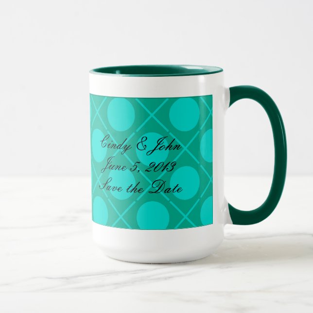 Heart Hugs & Kisses XOXO Photo Mug Green customize (Right)