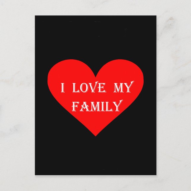 Heart I Love My Family Postcard (Front)