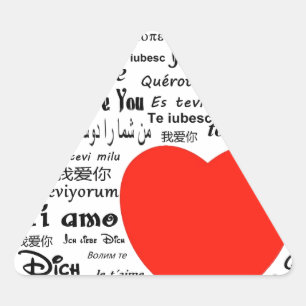 heart i love you triangle sticker