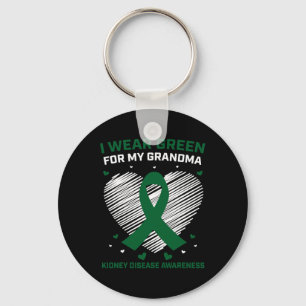 Heart I Wear Green For My Grandma Kidney Disease A Keychain