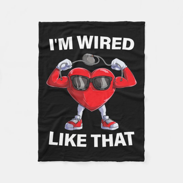 Heart Icd Surgery Cardiac - I&#';m Wired Like That Fleece Blanket (Front)