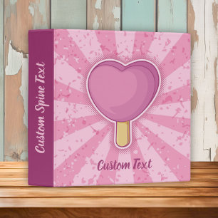 Heart Ice Cream Stick 3 Ring Binder