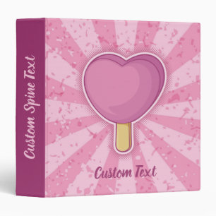 Heart Ice Cream Stick 3 Ring Binder