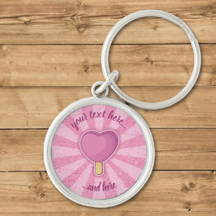 Heart Ice Cream Stick Keychain