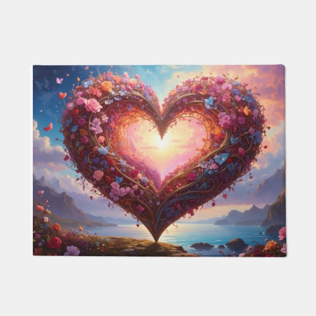 Heart illustration doormat (Front)