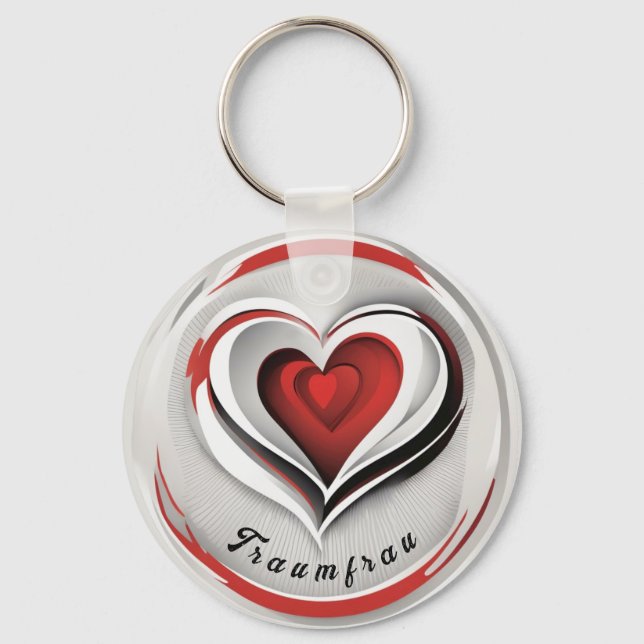 Heart, in a circle keychain (Front)