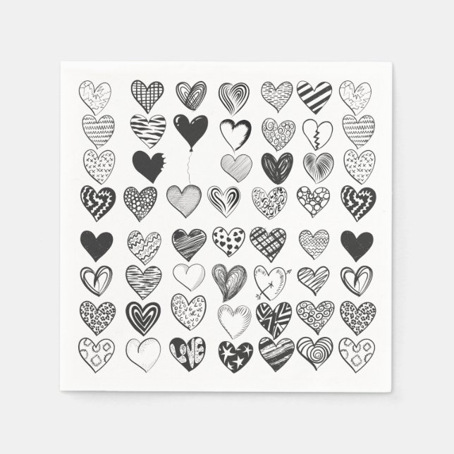 Heart in black and white napkin (Front)