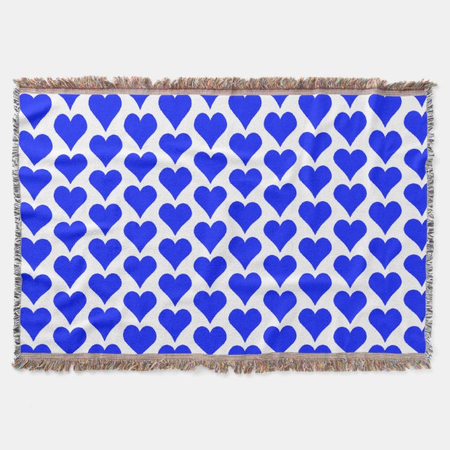 Heart in Blue Throw Blanket (Front)