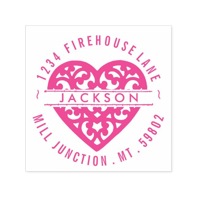 Heart In Circle Self-Ink Return Address Stamp (Design)