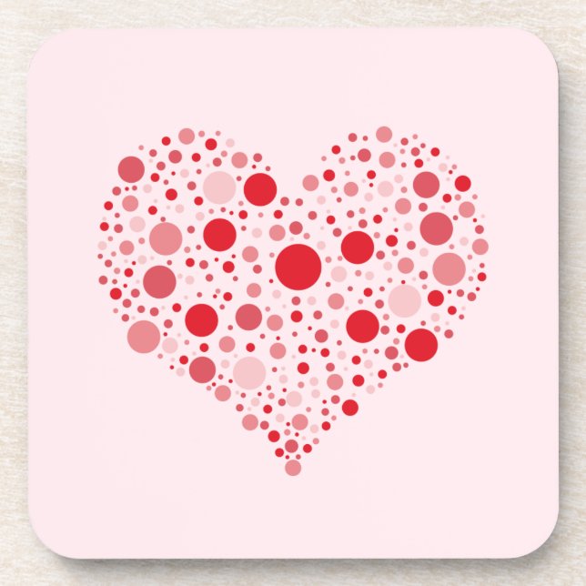 Heart In Dots Coaster (Front)