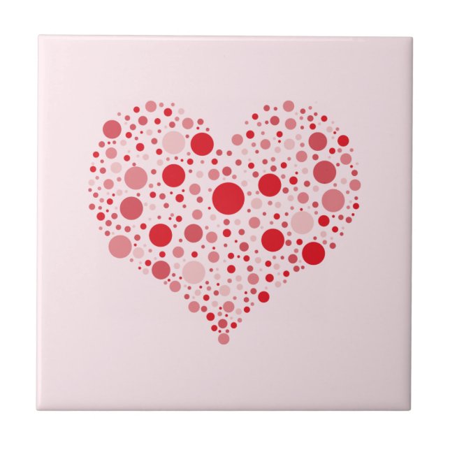 Heart In Dots Tile (Front)