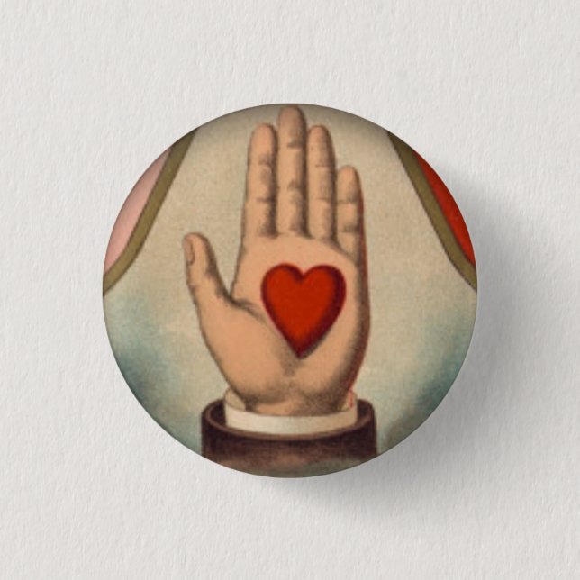 Heart in Hand 1 Inch Round Button (Front)