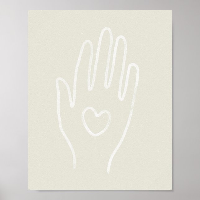 Heart in Hand Art Print - Eggshell (Front)