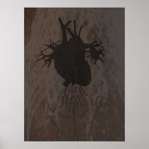 Heart in hands, organ donation poster