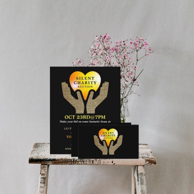 Heart in Hands, Silent Charity Auction Event Flyer (Creator Uploaded)