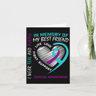 Heart In Memory Of Best Friend Suicide Awareness P Card