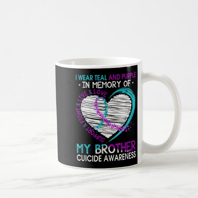 Heart In Memory Of My Brother Suicide Awareness Pr Coffee Mug (Right)