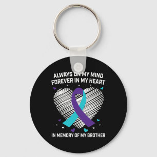 Heart In Memory Of My Brother Suicide Awareness Pr Keychain