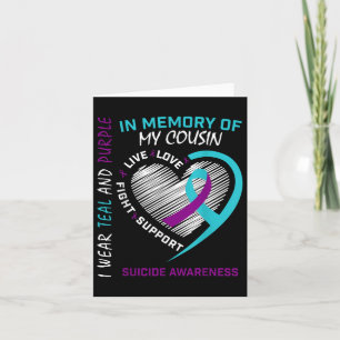 Heart In Memory Of My Cousin Suicide Awareness Pre Card