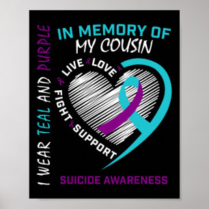 Heart In Memory Of My Cousin Suicide Awareness Pre Poster