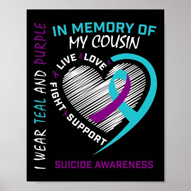 Heart In Memory Of My Cousin Suicide Awareness Pre Poster (Front)