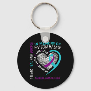 Heart In Memory Of Son In Law Suicide Awareness Pr Keychain