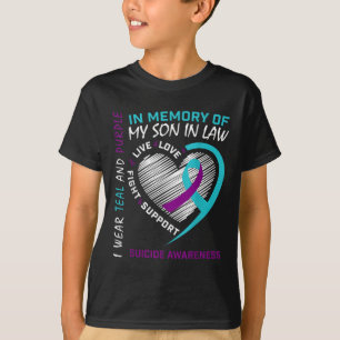 Heart In Memory Of Son In Law Suicide Awareness Pr T-Shirt