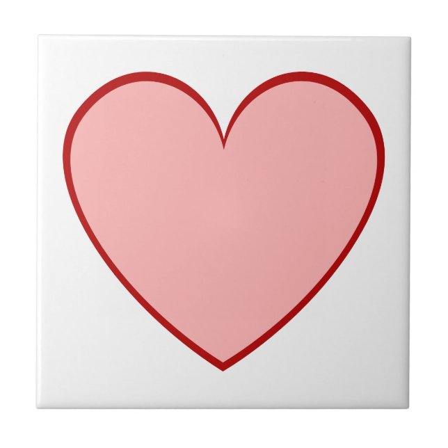 Heart in Pink and Red - Or Choose Your Own Colours Tile (Front)