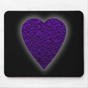 Heart in Purple Colours. Patterned Heart Design. Mouse Pad