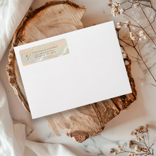 Heart in Sand Beach Wedding Return Address