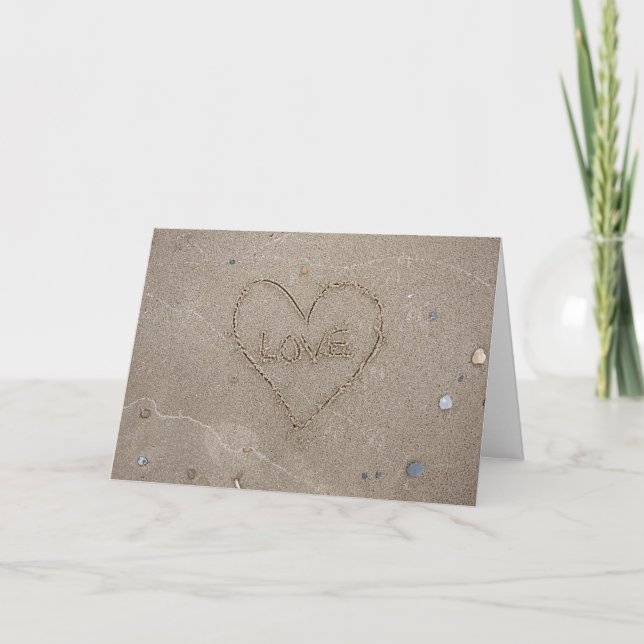 Heart in Sand Holiday Card (Front)