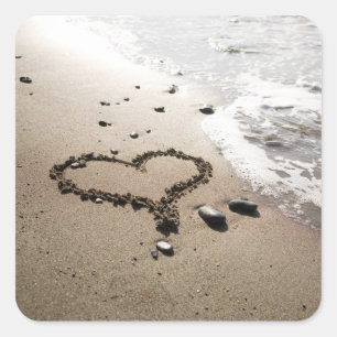 Heart in sand sticker