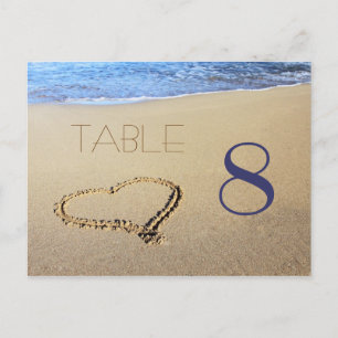 Heart in Sand Table Number Cards