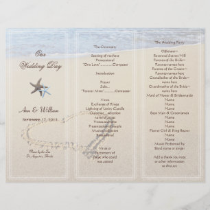 Heart in Sand Wedding Program Template