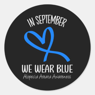 Heart In September We Wear Blue Alopecia Areata Aw Classic Round Sticker