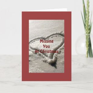 HEART IN SNOW-MISSING U AT CHRISTMAS HOLIDAY CARD