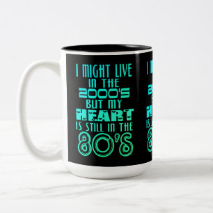 Heart In The 80's Two-Tone Coffee Mug