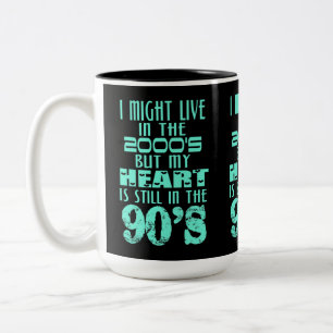 Heart In The 90's Two-Tone Coffee Mug