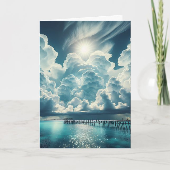 Heart in the Clouds above the Ocean Peir Card (Front)