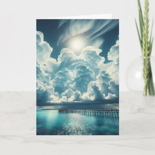 Heart in the Clouds above the Ocean Peir Card
