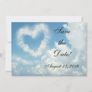 Heart in the Clouds, Blue Sky Romantic Love Save The Date