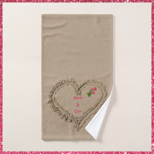 Heart in the Sand Bath Towel Set