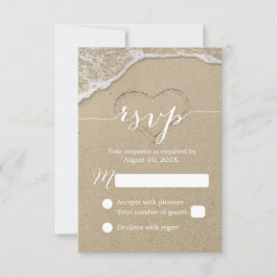 Heart in the Sand Beach Wedding RSVP Response