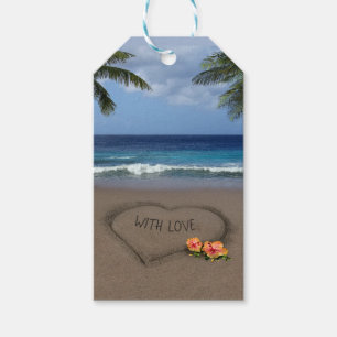 Heart in the Sand (customizable) Gift Tags