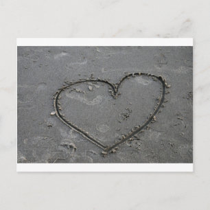 Heart in the sand postcard