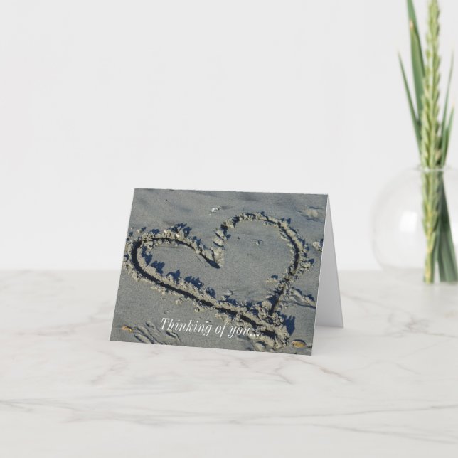Heart In The Sand Thinking Of You Card (Front)