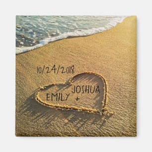 Heart in the Sand Tropical Beach Magnet