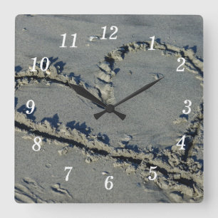 Heart In The Sand Wall Clock