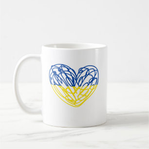 Heart in Ukrainian flag colors. Ukraine Coffee Mug
