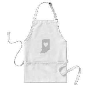 Heart Indiana Shaped Grey Indianan Love Hoosier Standard Apron